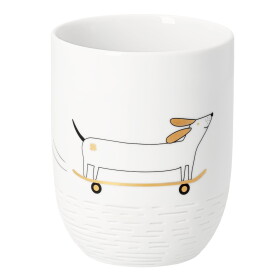 Räder Porcelánový hrnček Dachshund Skateboard