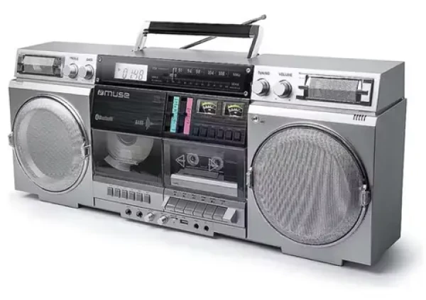 Muse M-380 GB strieborná / Presnosné rádio / 80W / FM / CD / Bluetooth / Micro SD (M-380 GBS)