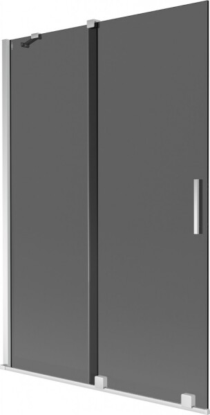 MEXEN/S - Velár dvojkrídlová posuvná vaňová zástena 120 x 150, grafit, chróm 896-120-000-41-01
