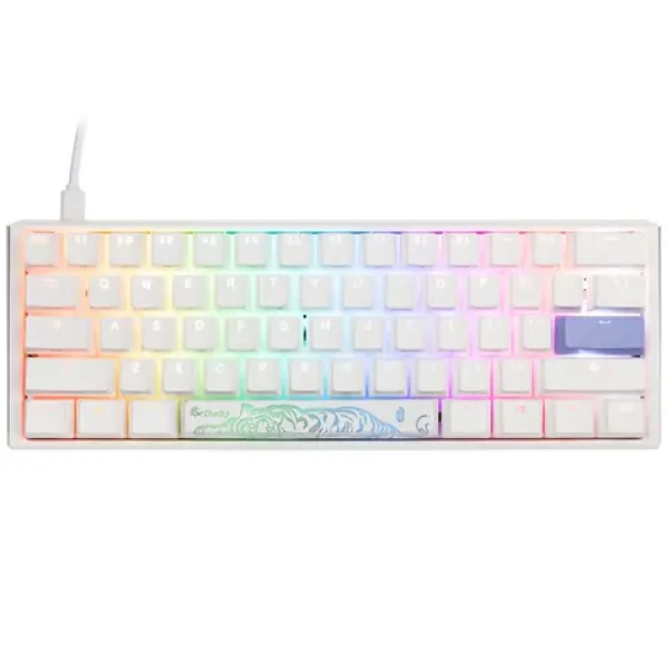 Ducky One 3 Classic Mini Cherry MX-Blue biela / herná klávesnica / podsvietená / mechanická / drôtová USB-C / US (DKON2161ST-CUSPDPWWWSC1)