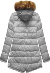 Armádne sivá obojstranná dámska zimná bunda s kapucňou (b2636) odstíny šedé XXL (44)