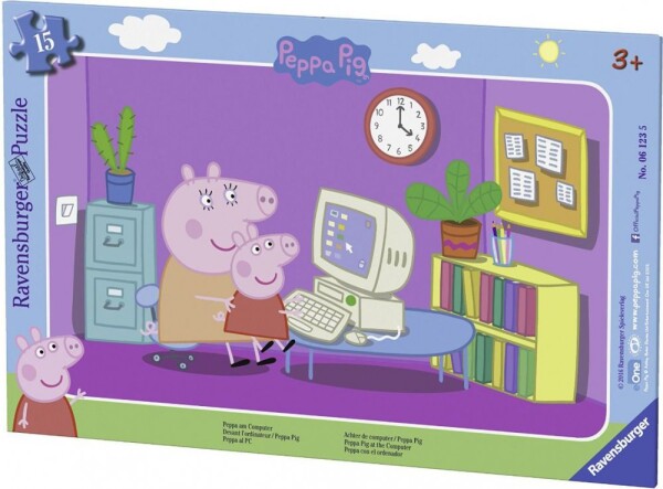 Ravensburger Prasiatko Peppa: Pred počítačom - 15 dielikov