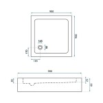REA - Akrylová sprchovacia vanička Savoy 90x90 čierna REA-K4803