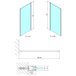 POLYSAN - EASY BLACK sprchová bočná stena 700, číre sklo EL3115B