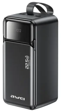 Awei PA-106 čierna / Powerbanka / 50000mAh / PD 22,5 W / 3x USB-C / 2x USB-A (PA-106)