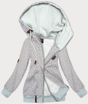 Biela mikina s kapucňou a malými srdiečkami (2316) odstíny bílé XL (42)