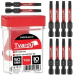 Tvardy Rázové bity T25 / Bity / 50 mm / Oceľ S2 / Box 10 ks (5901477193248)