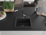 MEXEN/S MEXEN/S - Milo granitový drez 1-miska vrátane batérie Flora, čierna/strieborná metalík 6505-73-670401-07-B