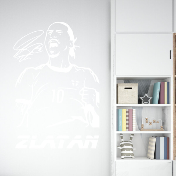 Veselá Stena Samolepka Futbalista Zlatan Ibrahimovič Farba: bílá, Veľkosť: 80 x 54 cm