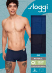 Pánske boxerky GO Natural Hipster C2P - BLUE - modré M008 - SLOGGI BLUE M