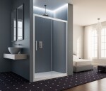 FORTE - Sprchové dvere MAYA (matné sklo) - Farba rámu - Biela, Rozmer A - 140 cm, Smer zatvárania - Univerzálny Ľavé / Pravé, Výplň - Acidato bezpečnostné sklo - 6 mm BLATYP