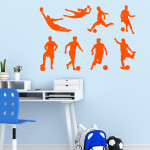 Veselá Stena Samolepka Futbalisti Farba: fialová, Veľkosť: 100 x 68 cm