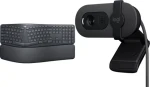 Logitech ERGO K860 čierna + Brio 100 / Set bezdrôtovej klávesnice a webkamery / Ergonomická / Bluetooth / 2.4 GHz