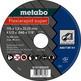 Metabo 616188000 rezný kotúč rovný 115 mm 25 ks list, Profily; 616188000