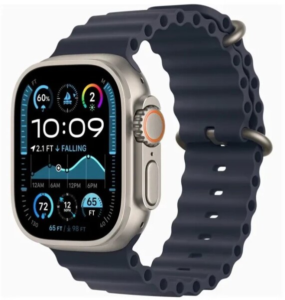 Apple Watch Ultra 2 GPS + Cellular 49mm Titanium Case Ocean Band Modrý (MX4D3EL/A)