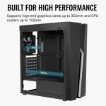 AeroCool Bolt čierna / PC skriňa / ATX / RGB LED / 1x USB 3.2 Gen1 / 2x USB 2.0 / Bez zdroja / priehľadná bočnica (Bolt-A-BK-v1)