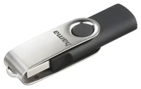 HAMA Rotate FlashPen čierna/strieborná / Flash disk / USB 2.0 / 8 GB / 6 MB/s