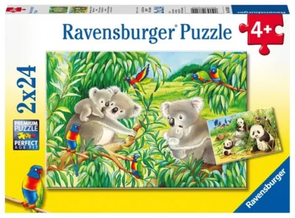 Ravensburger - Puzzle - Roztomilé koaly a pandy