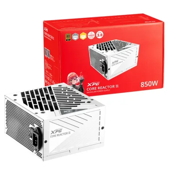 ADATA XPG CORE REACTOR II biela / Zdroj / 850W / ATX 3.0 / 80PLUS Gold / modulárny / 120mm ventilátor (COREREACTORII850G-WHCEU)