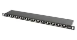 Lanberg PPS6-0024-B čierny / Patch panel / 19" / 24 portov / 0,5U / CAT.6 FTP tienený (PPS6-0024-B)