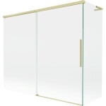 MEXEN/S - Rox L vaňová zástena 2-krídlová posuvná 180 + 90 x 150, transparent, zlatá kartáčovaná 8C9L-180-090-55-00
