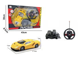 Mamido Mamido Auto na diaľkové ovládanie 1:16 pretekársky model s volantom a pedálmi žlté