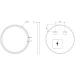 SAPHO - KADRIS guľaté zrkadlo s LED osvetlením, ø 60cm, čierna mat KD060