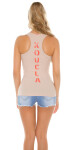 Sexy KouCla Finerib-Tanktop with rhinestones Einheitsgroesse