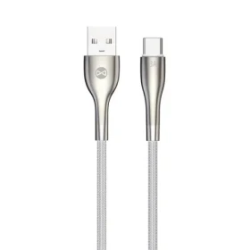 Forever Sleek Kábel USB-A (M) - USB-C (M) 1m biela / 3 A (5900495084293)