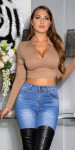 Sexy Koucla Long Sleeved Crop Top white L