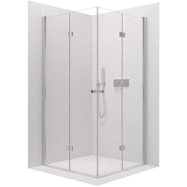 CERANO - Sprchovací kút Volpe Duo Ľ/P - 6 mm - chróm, transparentné sklo - 70x80x190 - zalamovacie CER-368249