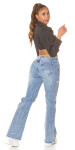 Sexy Bootcut Highwaist Jeans mit Cut-outs denimblue