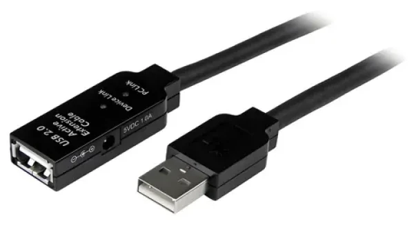 StarTech Aktívny predlžovací kábel USB čierna / Kábel USB / AM - AF / 5 m / USB 2.0 (USB2AAEXT5M)