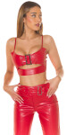 Sexy Koucla faux leather Crop Top with buckle Einheitsgroesse