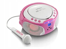 Lenco SCD-650 ružová / FM rádio / CD prehrávač / 2x3W / 3.5mm jack / mikrofón / USB / MP3 (SCD-650P)