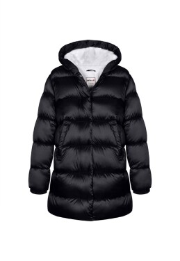 Dievčenský nylonový kabát Puffa s podšívkou z mikroflísu, Minoti, 12COAT 2, čierny - 104/110 | 4/5let