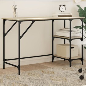 VidaXL Biurko dub sonoma 120x50x75 cm metal i materiał drevopochodny