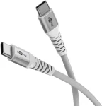 Goobay Supersoft biela / Dátový kábel USB-C / Textilné opletenie / Kovové konektory / 2 m (70194)