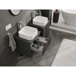 MEXEN/S - Rivel kúpeľňová skrinka pod umývadlo 50, 2 zásuvky, reliéf, grafit mat 91A20-05047-2-BFF66