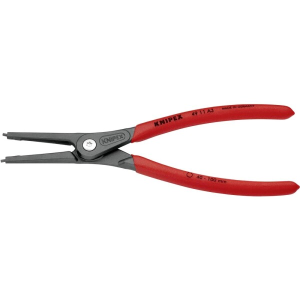 Knipex 49 11 A3 kliešte na poistné krúžky Vhodné pre vonkajšie krúžky 40-100 mm Tvar hrotu rovný; 49 11 A3