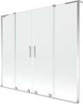 MEXEN/S - Velar L Duo dvojkrídlová posuvná vaňová zástena 180 x 150, transparent, chróm 896-180-003-02-01