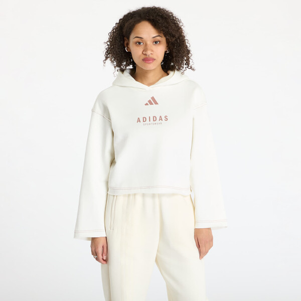 Mikina adidas All Szn Loose Graphic Hoodie Off White L