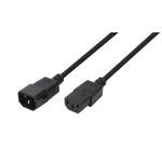 LogiLink VDE čierna / Predlžovací napájací kábel / IEC C14 - C13 / 3 m / 250 V, 10 A (CP110)