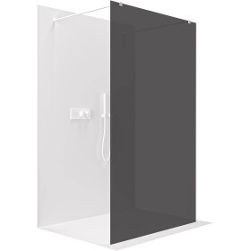 CERANO - Sprchová zástena Walk-in Onyx Duo Ľ/P - 8 mm - hranatá vzpera - biela matná, grafitové sklo - 130x200 CER-8050BD1784