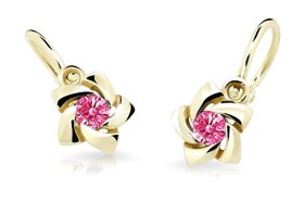Cutie Jewellery Zlaté detské náušnice C2201-10-X-1 fuchsiová