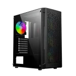 Gembird Fornax 400X čierna / Herná počítačová skriňa / Midi Tower / tvrdené sklo / RGB (CCC-FC-400X)
