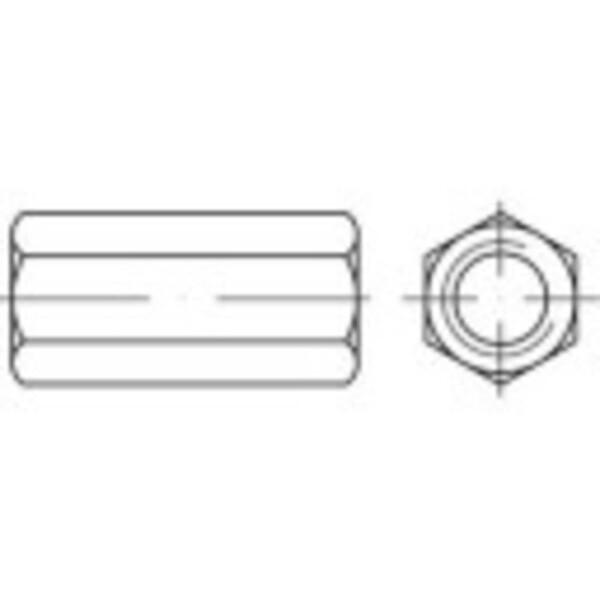 TOOLCRAFT 155968 spojovacia objímka M6 25 mm ocel glavanizované zinkom 100 ks; 155968