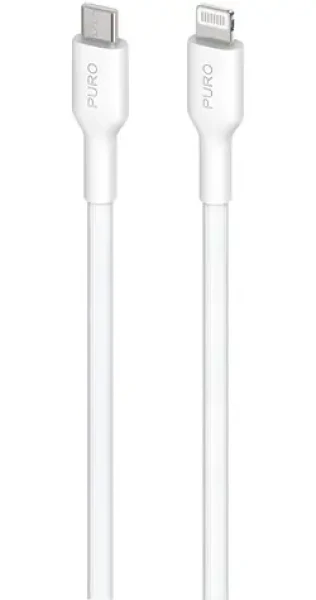 Puro Fabrik biela / Dátový kábel / USB-C - Lightning / MFi / 1,2 m
