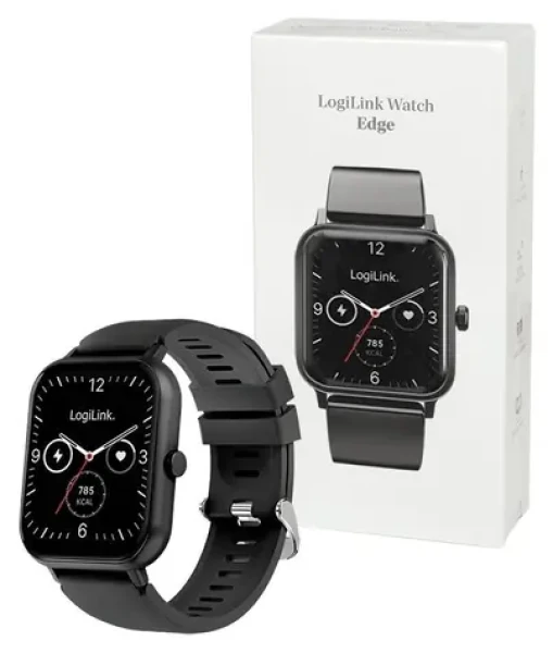 LogiLink Edge čierna / Chytré hodinky / 1,83 "LCD / Dotykový displej / Bluetooth 5.2 (SW0001B)