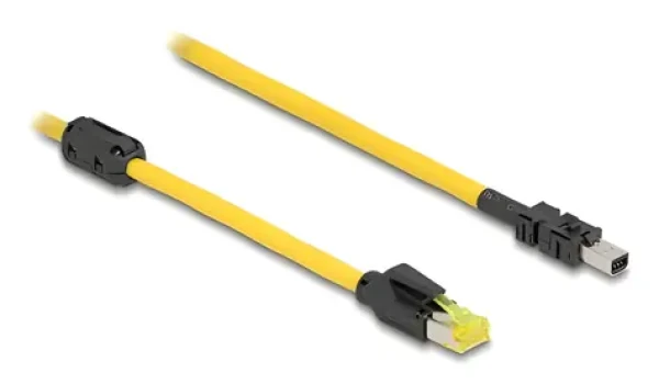 DeLock RJ45 Cat.6 / Prepojovací kábel na Mini I/O 8-pin / 5 m / čierno-žltý (81253)